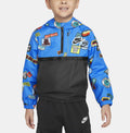 HALF-ZIP PRINT BLOCKED ANORAK