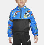 HALF-ZIP PRINT BLOCKED ANORAK