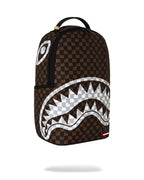 Zaino Sprayground Brown And Cream Drip Check Shark Backpack