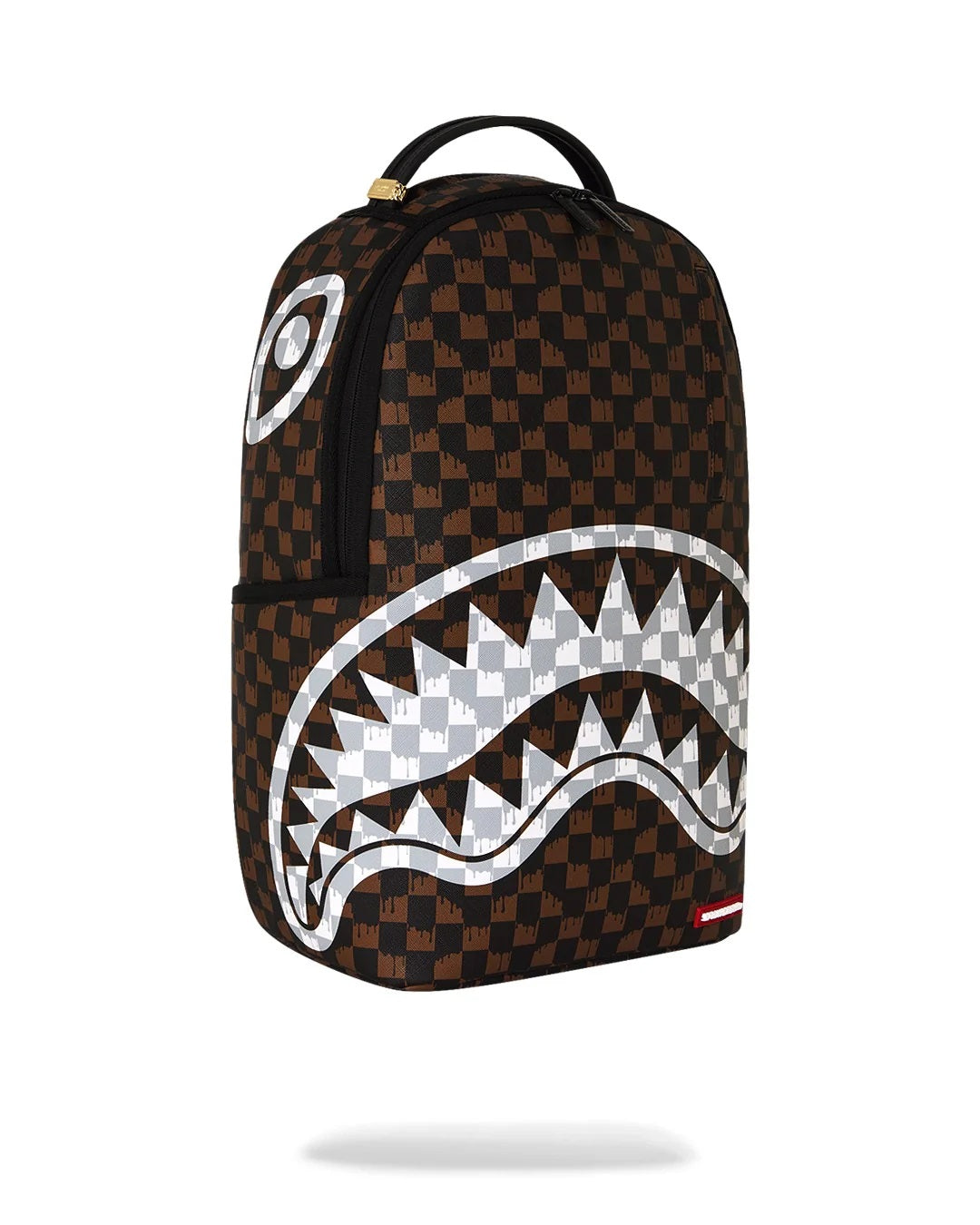 Zaino Sprayground Brown And Cream Drip Check Shark Backpack