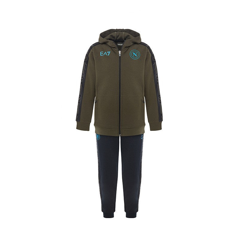 TUTA INTERLOCK CON CAPPUCCIO OLIVE NIGHT JUNIOR 2024/2025