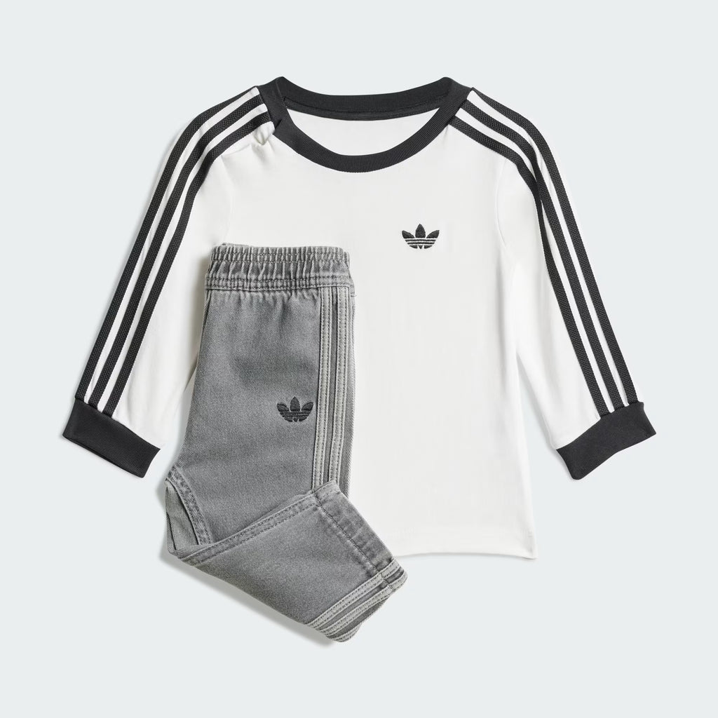 Adidas Denim + Long Sleeve Tee Kids Set