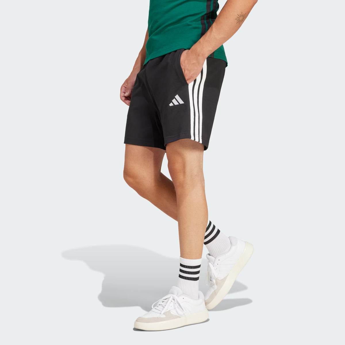 ESSENTIALS 3-STRIPES SINGLE JERSEY SHORTS
