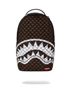 Zaino Sprayground Brown And Cream Drip Check Shark Backpack