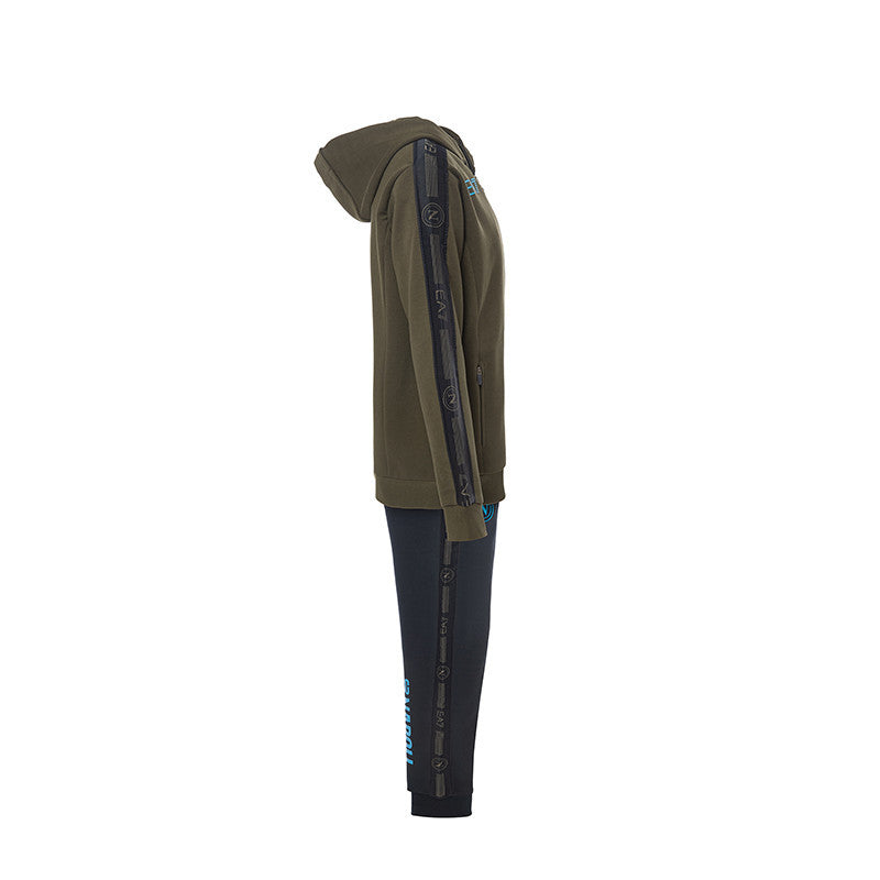TUTA INTERLOCK CON CAPPUCCIO OLIVE NIGHT JUNIOR 2024/2025