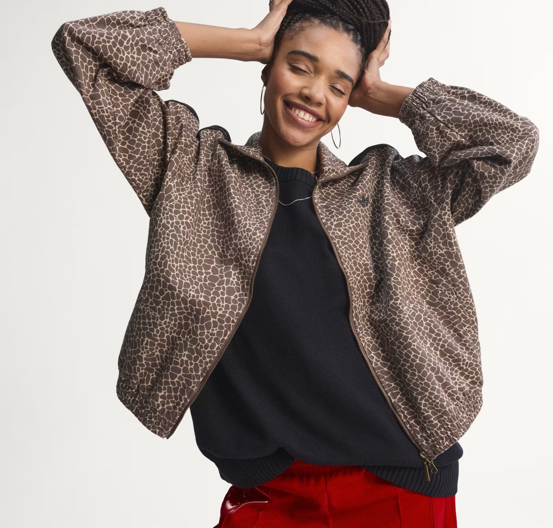 Giacca Adidas Firebird Oversized Animalier Denim Jacket