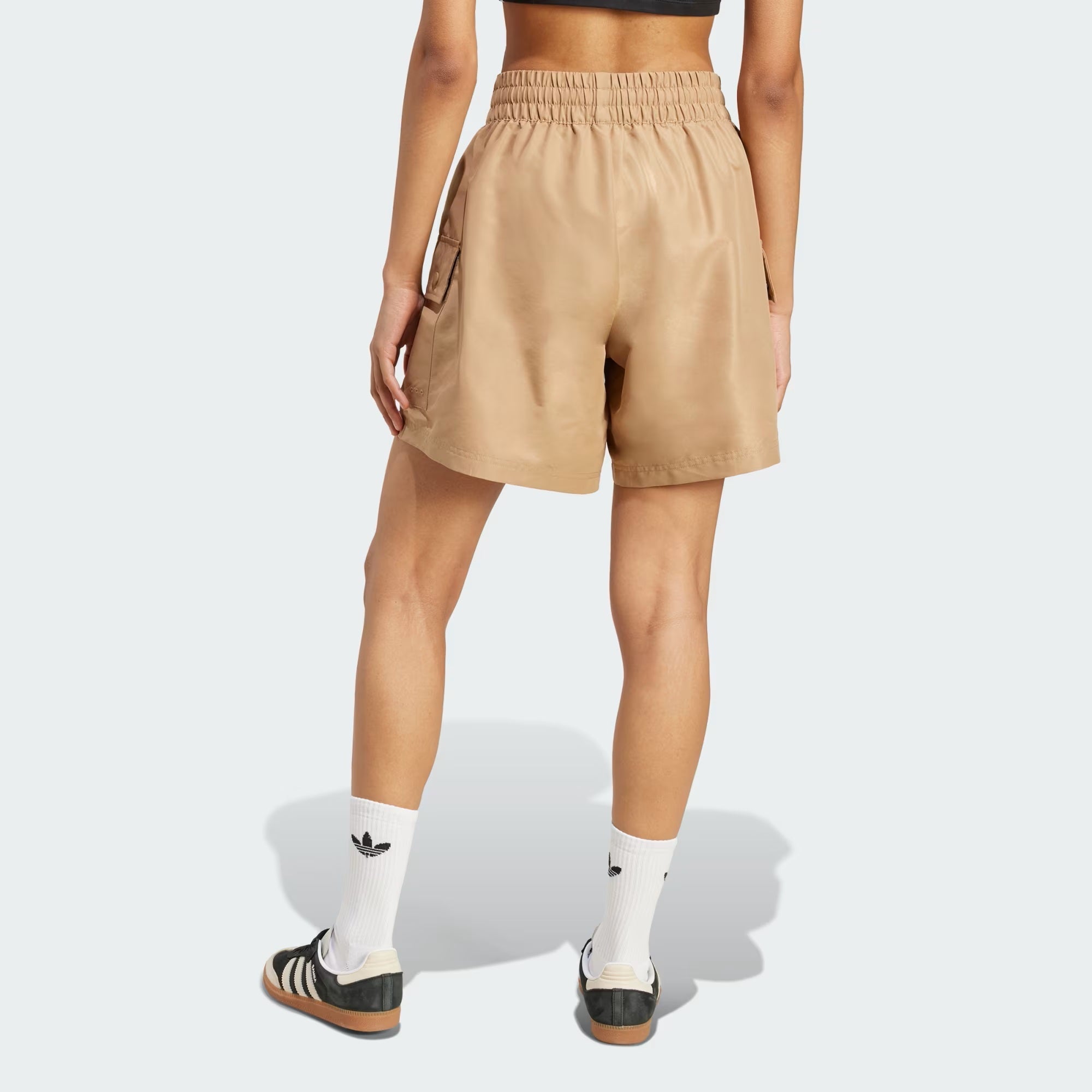ESSENTIALS WOVEN HIGH-WAIST CARGO SHORTS