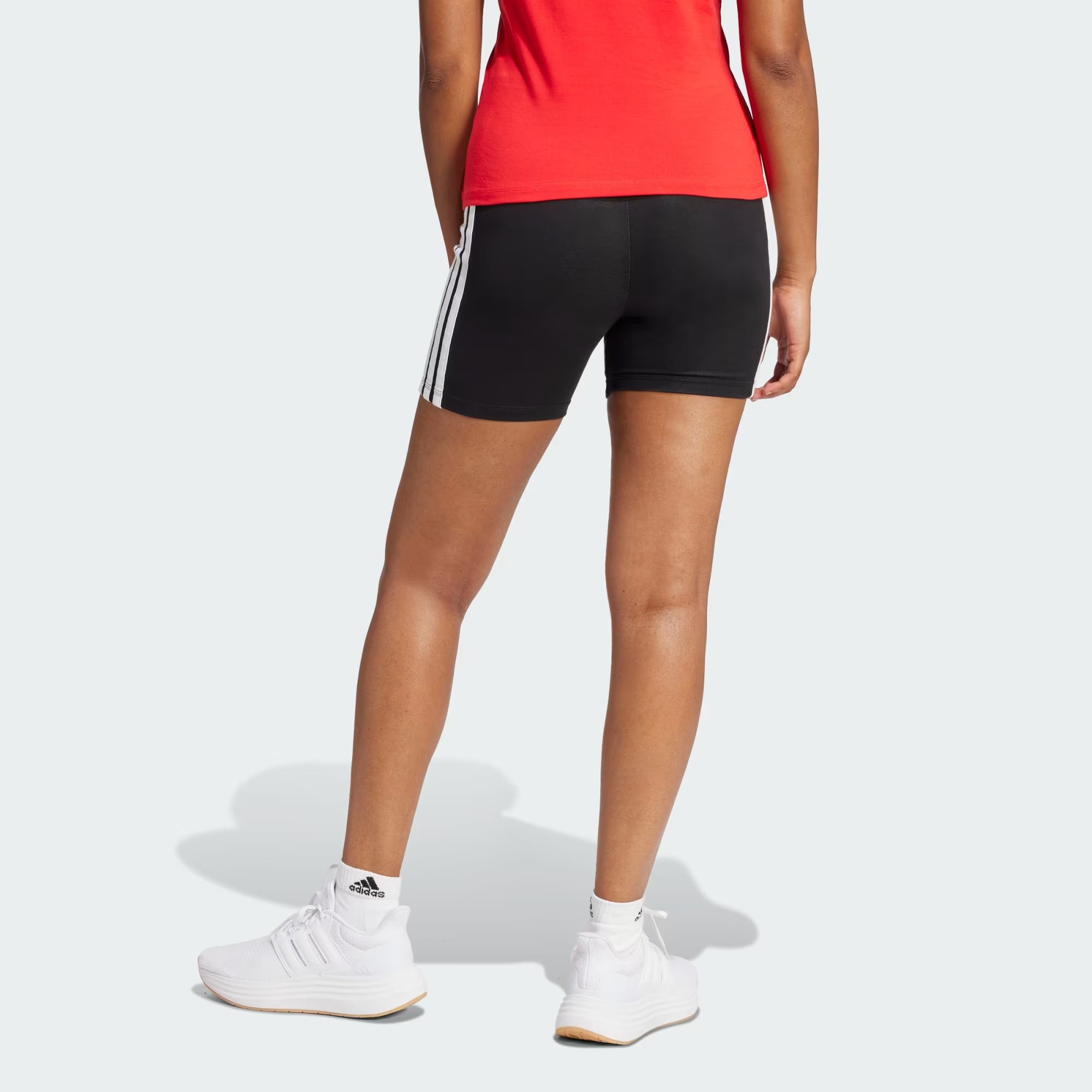 SHORT ESSENTIALS 3-STRIPES HIGH WAISTED BIKER