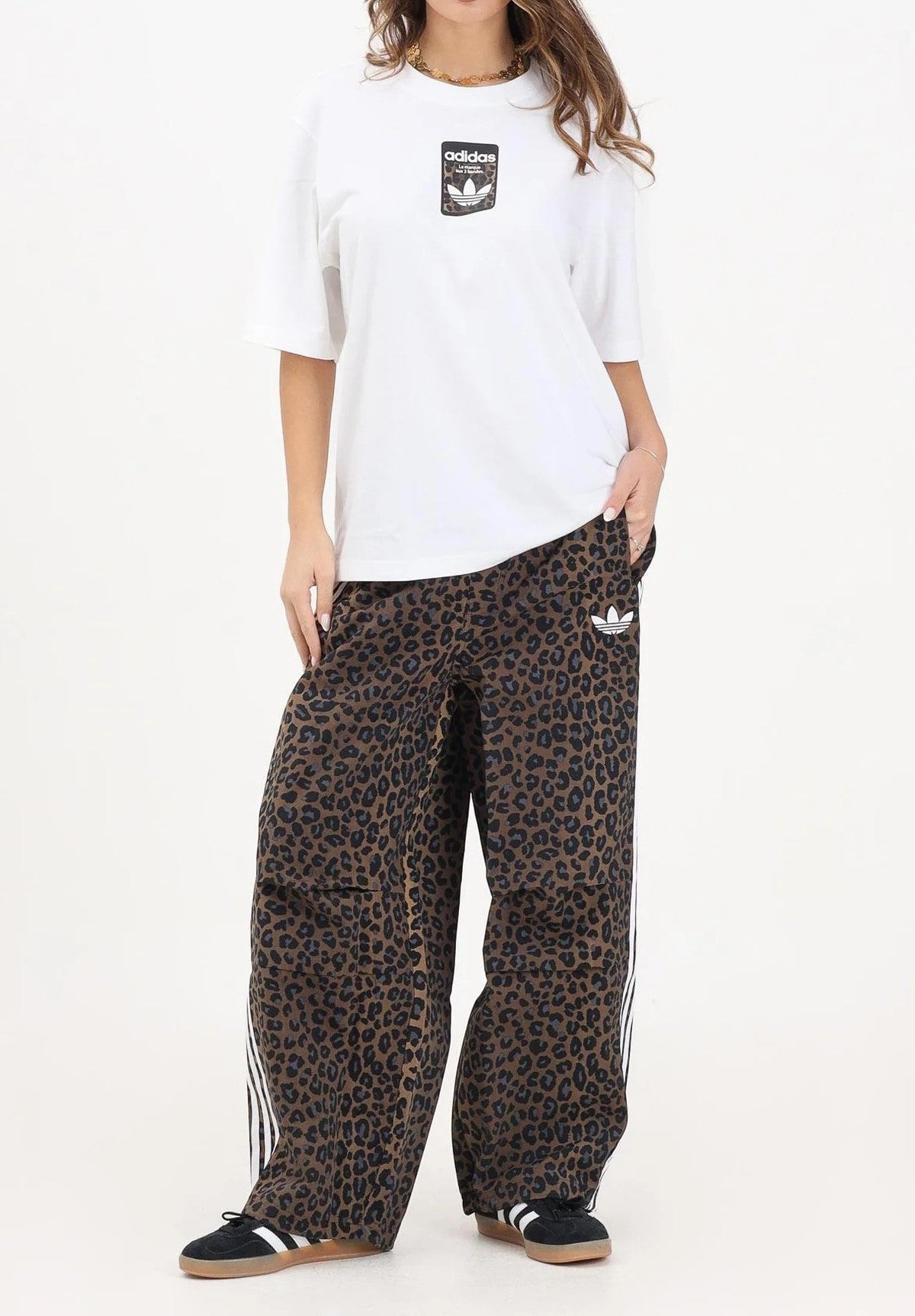 Women's Brown Leopard Track Pants