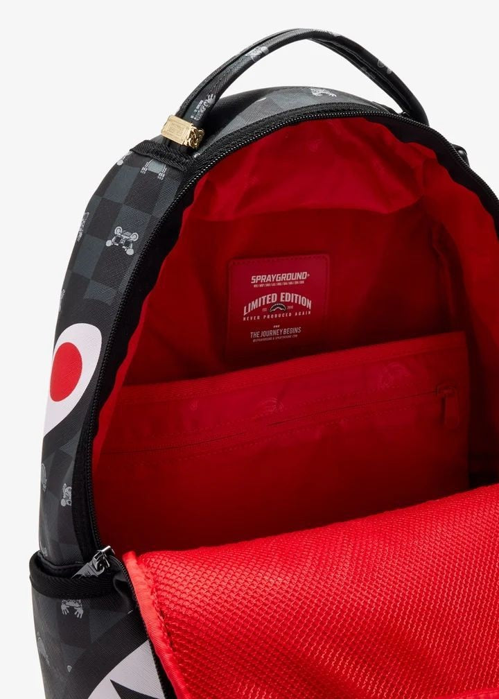 Gray Peeking Character Check Backpack