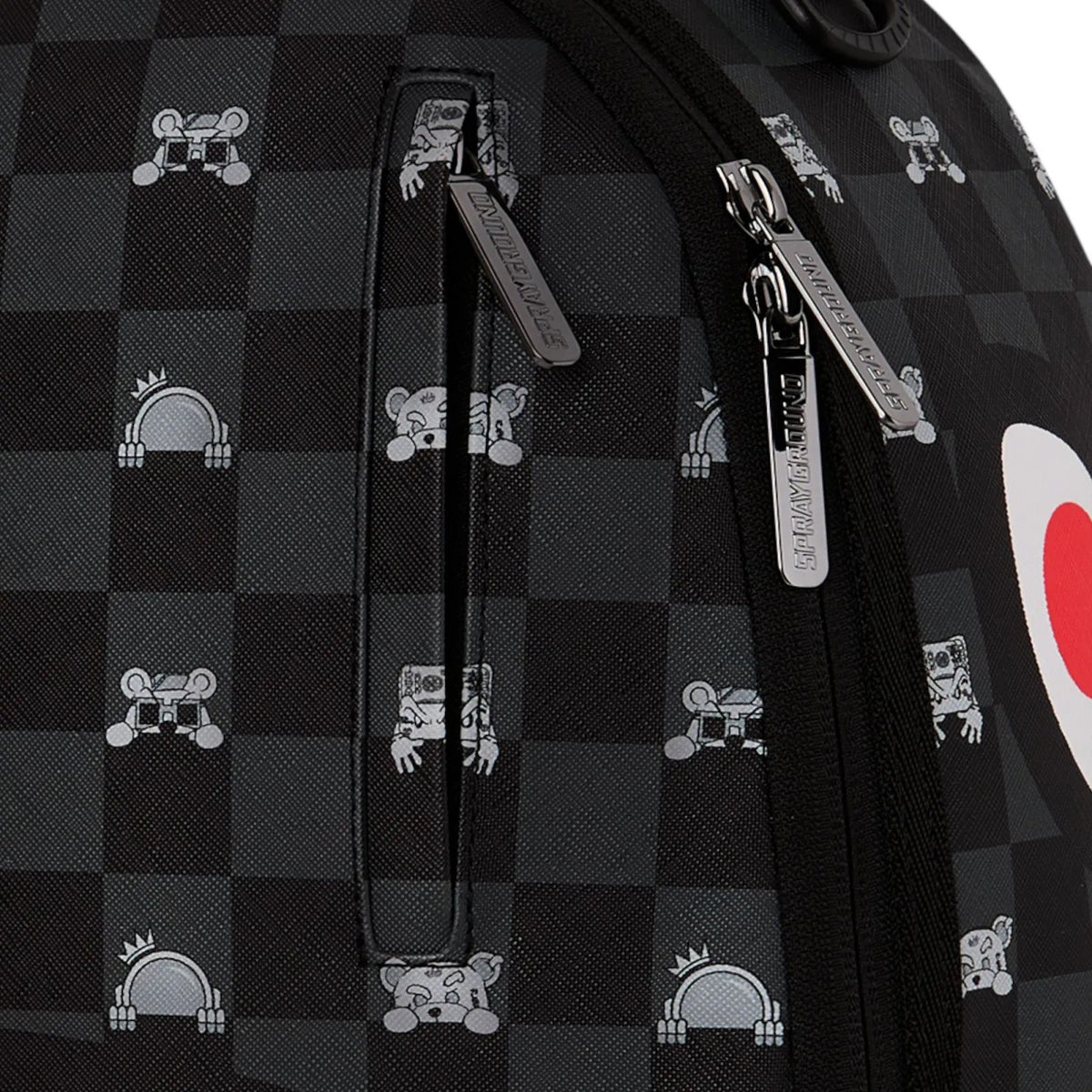 Gray Peeking Character Check Backpack