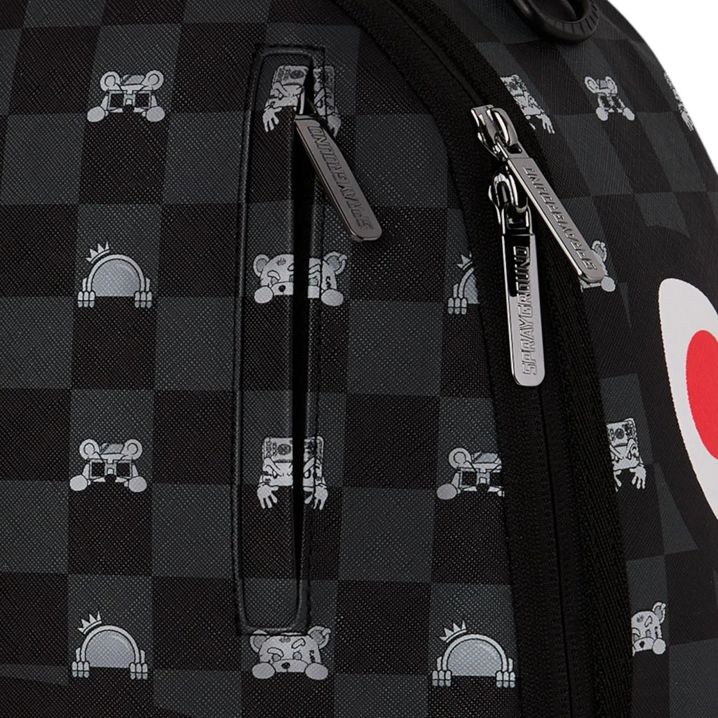 Gray Peeking Character Check Backpack