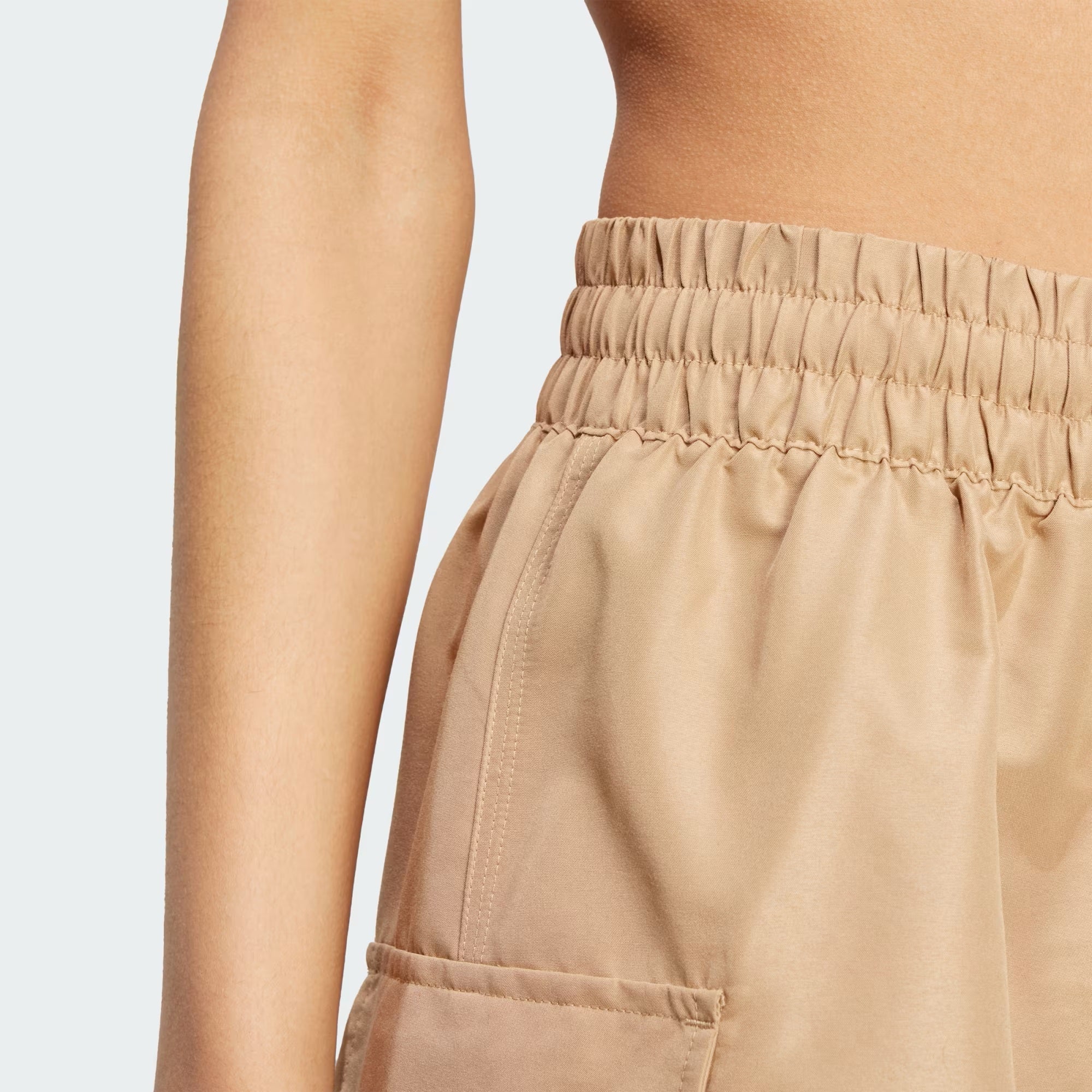 ESSENTIALS WOVEN HIGH-WAIST CARGO SHORTS