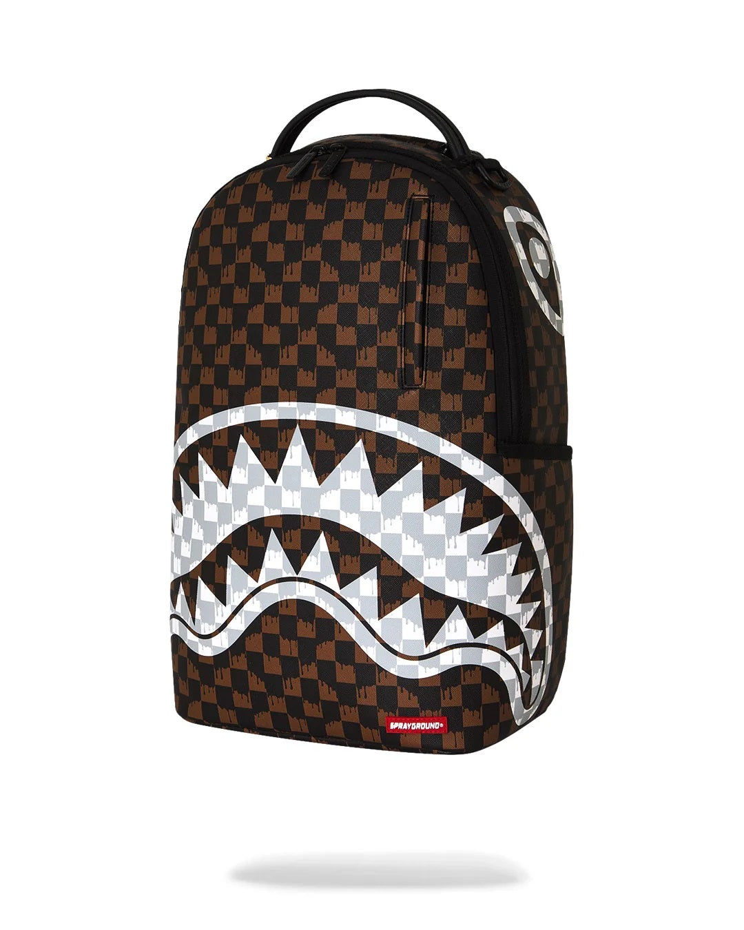 Zaino Sprayground Brown And Cream Drip Check Shark Backpack