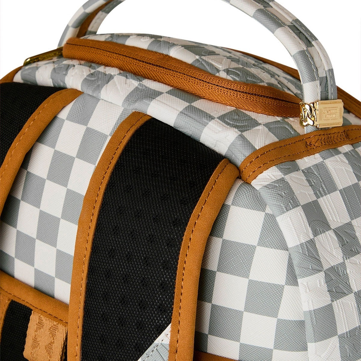 Graff Embossed Cream Check Backpack
