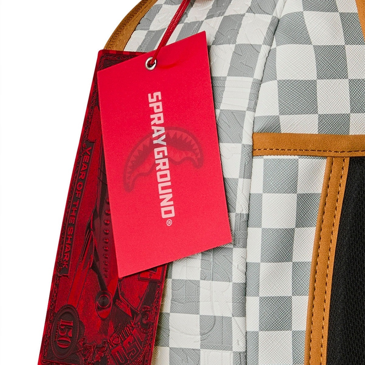Graff Embossed Cream Check Backpack